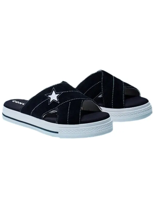 Тапочки one star sandal slip 'black white' Converse — изображение 3 из 4, черный