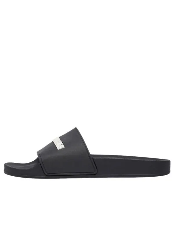 Тапочки pool slides 'black rubber' Balenciaga