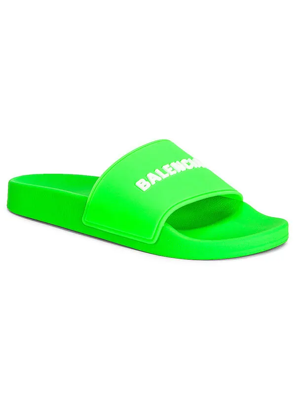 Сандалии pool slide 'neon green' Balenciaga — изображение 3 из 4, зеленый