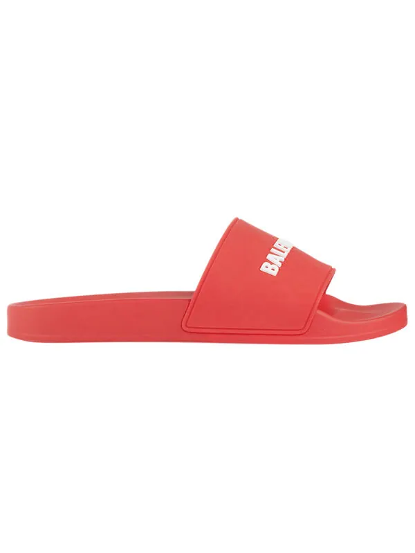 Тапочки pool slides 'red' Balenciaga — изображение 2 из 4, красный/белый