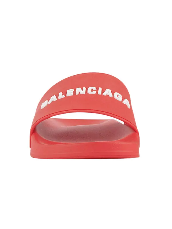 Тапочки pool slides 'red' Balenciaga — изображение 3 из 4, красный/белый