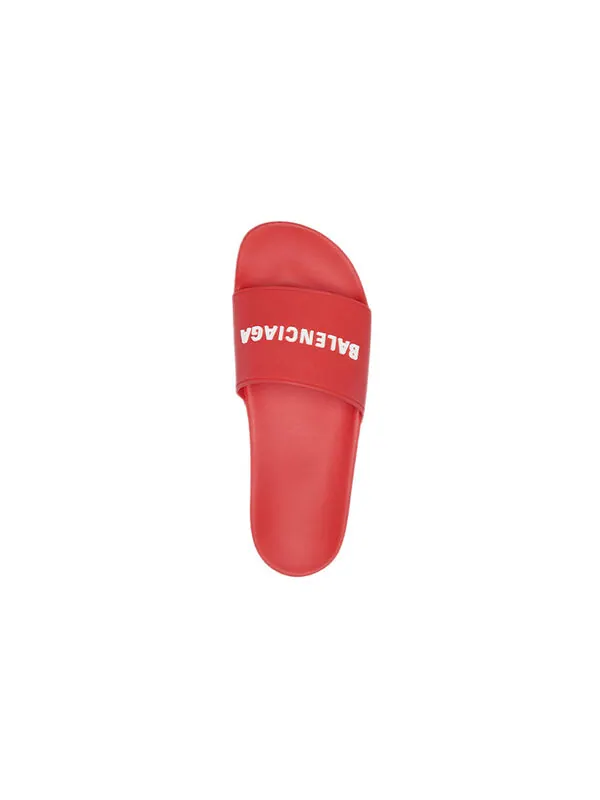 Тапочки pool slides 'red' Balenciaga — изображение 4 из 4, красный/белый