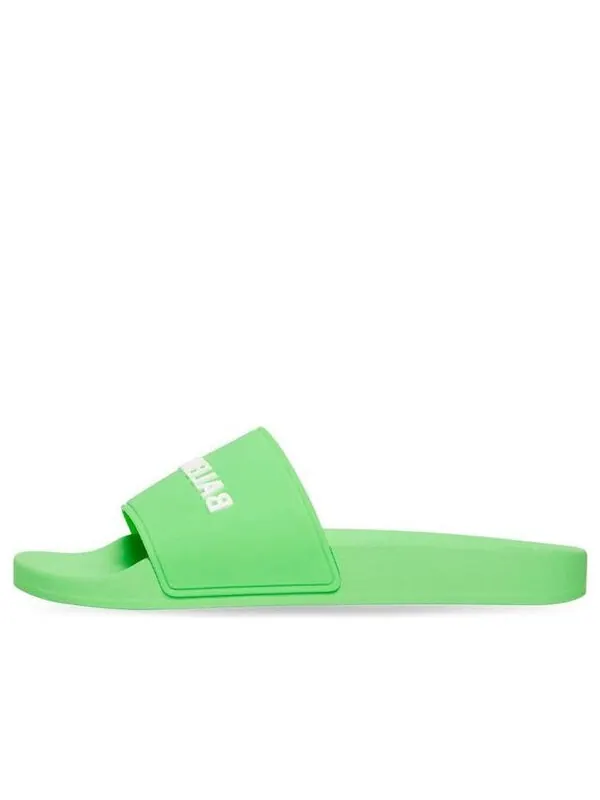Тапочки pool slides 'fluo green' Balenciaga — изображение 1 из 4, зеленый