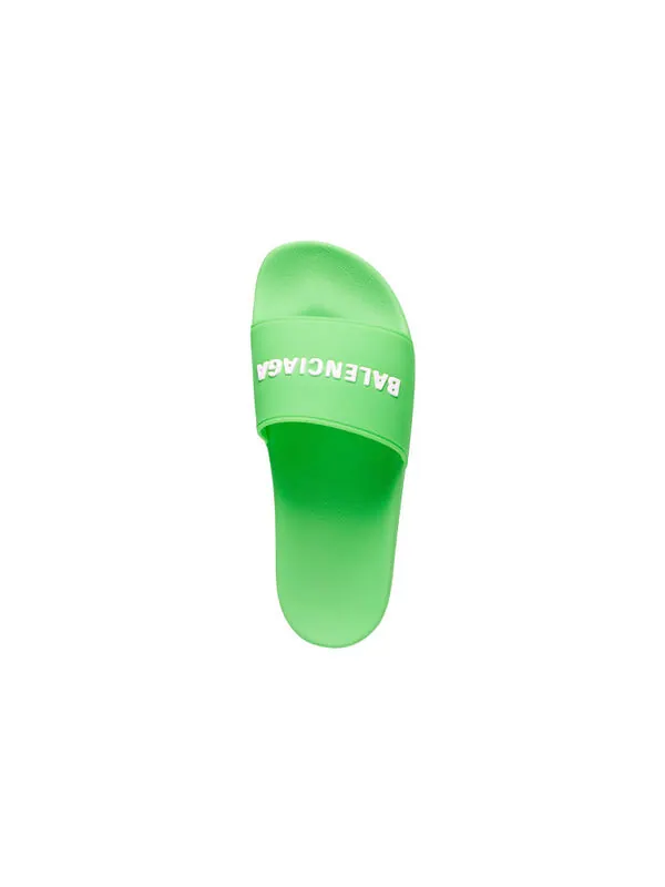 Тапочки pool slides 'fluo green' Balenciaga — изображение 3 из 4, зеленый