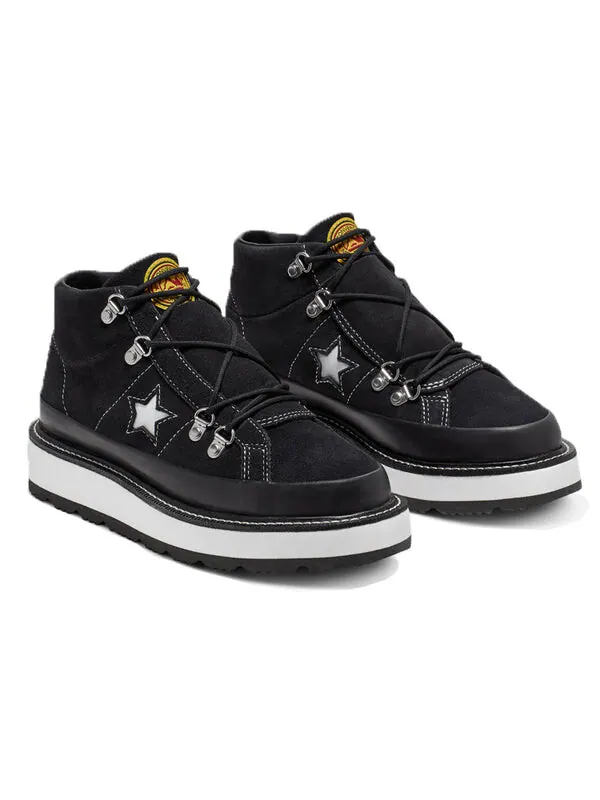 Кроссовки fleece lined boot one star thick sole black white Converse — изображение 3 из 4, черный/белый