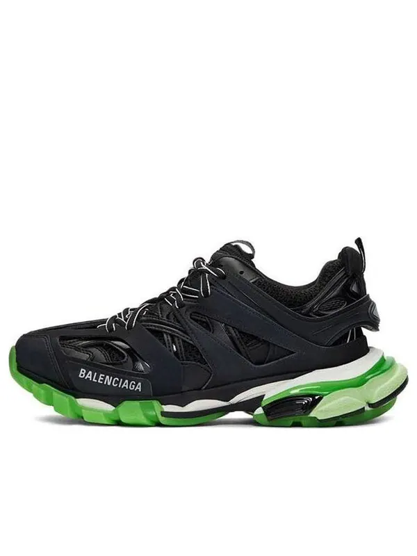 Кроссовки track trainer 'black glow' Balenciaga — изображение 1 из 4, черный/зеленый