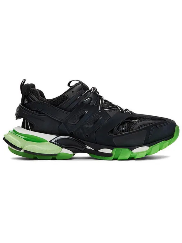 Кроссовки track trainer 'black glow' Balenciaga — изображение 2 из 4, черный/зеленый