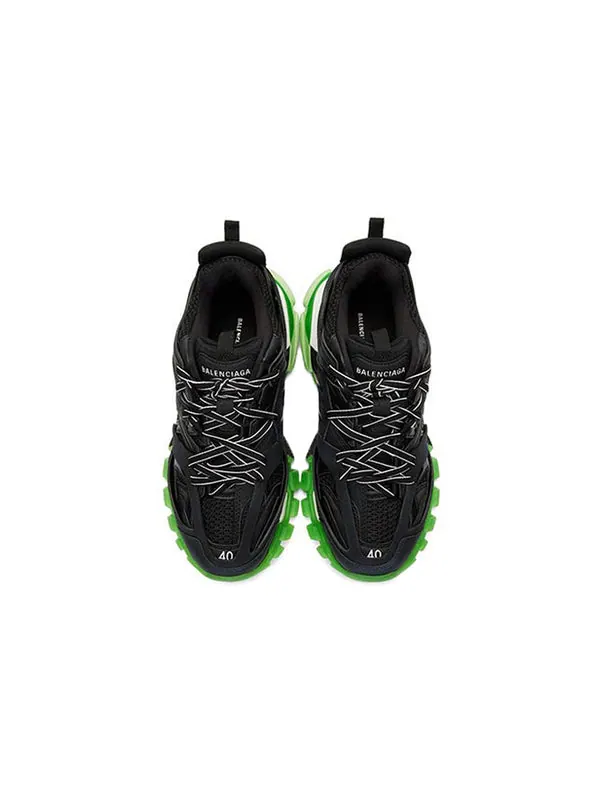Кроссовки track trainer 'black glow' Balenciaga — изображение 3 из 4, черный/зеленый