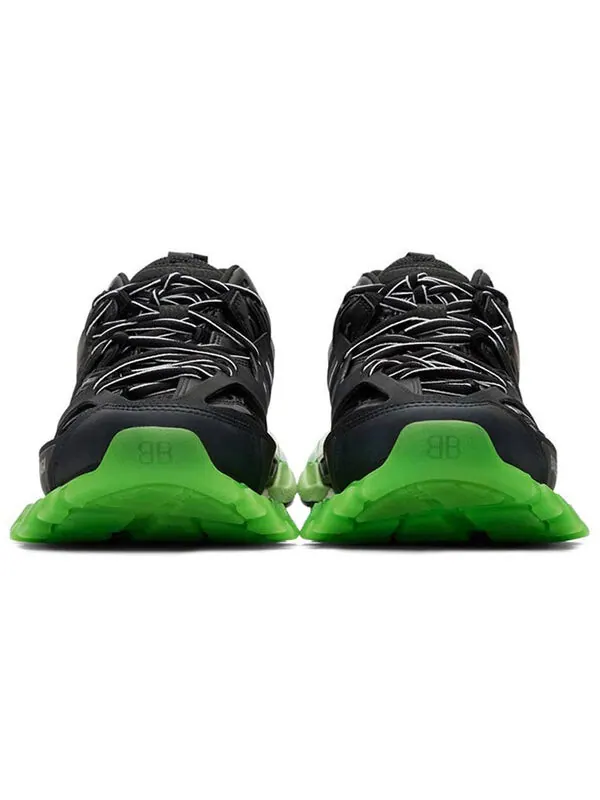 Кроссовки track trainer 'black glow' Balenciaga — изображение 4 из 4, черный/зеленый