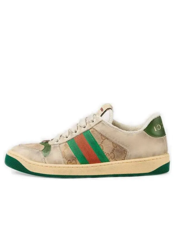 Кроссовки screener 'distressed green orange' Gucci — изображение 1 из 4, бежевый
