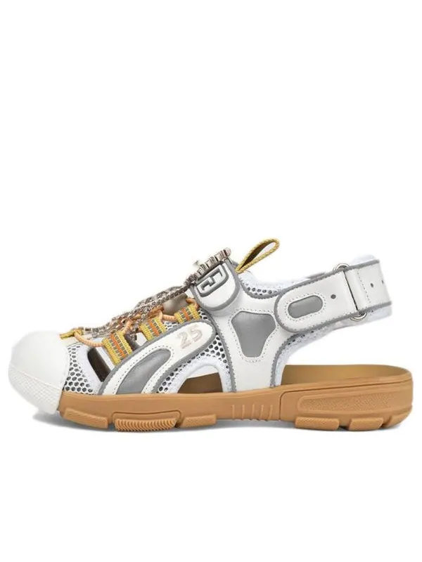 Сандалии tinsel sport sandals 'crystal white grey' Gucci — изображение 1 из 4, белый/серый