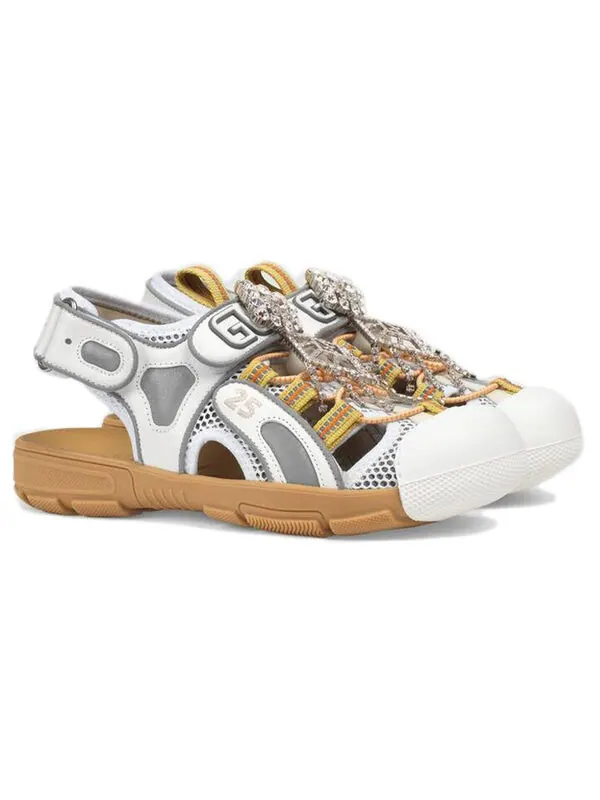 Сандалии tinsel sport sandals 'crystal white grey' Gucci — изображение 2 из 4, белый/серый