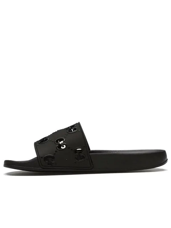 Сандалии rubber gg slide 'black' Gucci — изображение 1 из 4, черный