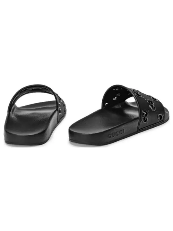 Сандалии rubber gg slide 'black' Gucci — изображение 4 из 4, черный