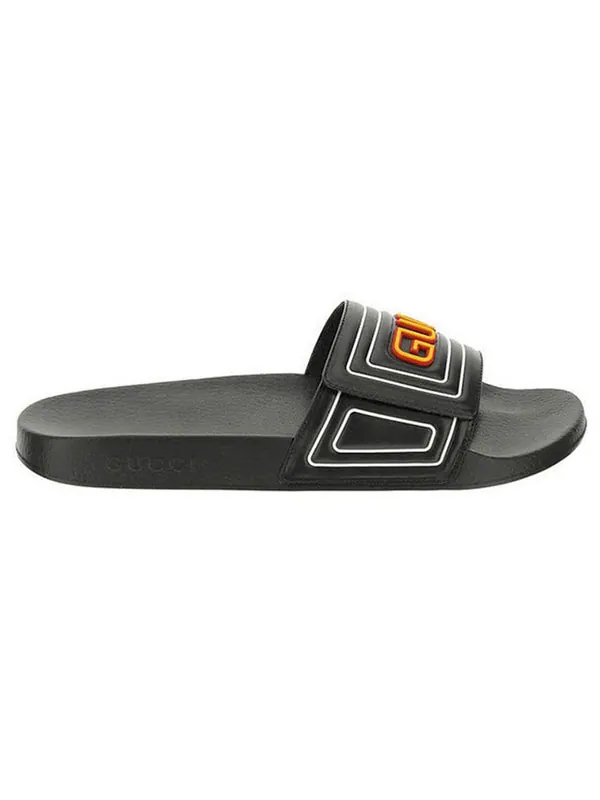 Кроссовки slide ' logo - black' Gucci — изображение 3 из 4, черный