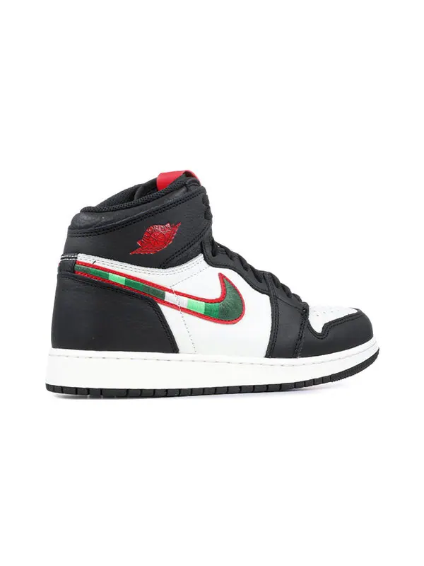 Кроссовки 1 ретро высокие Air Jordan — изображение 3 из 4, черный/красный--синий