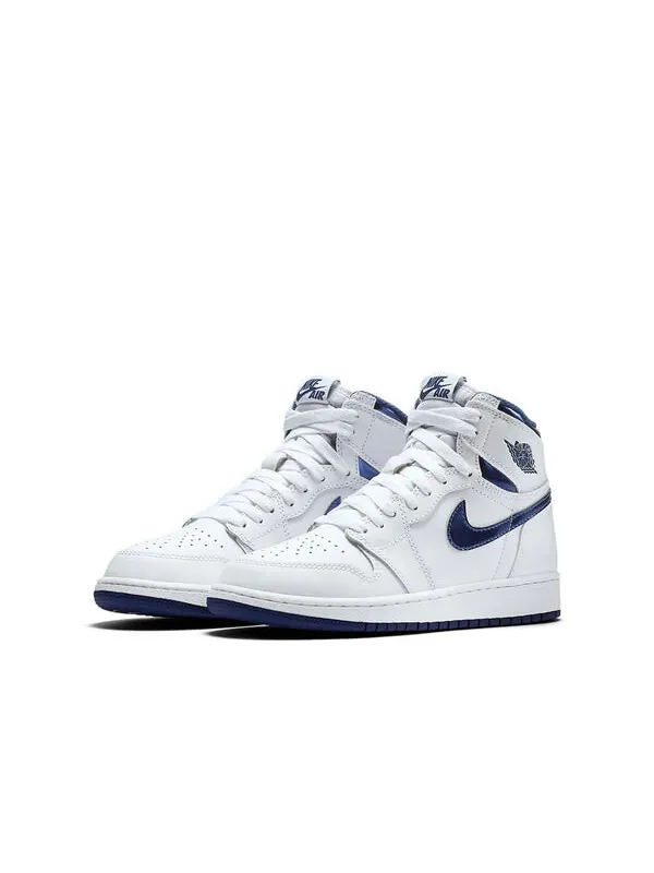 Кроссовки 1 ретро высокие og Air Jordan — изображение 3 из 4, белый/темно-синий