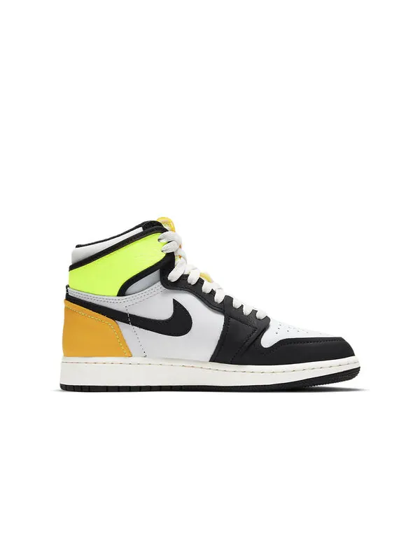 Кроссовки 1 ретро высокие og Air Jordan — изображение 2 из 4, белый//золотистый/черный