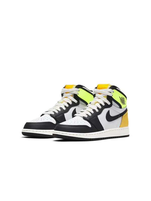 Кроссовки 1 ретро высокие og Air Jordan — изображение 3 из 4, белый//золотистый/черный