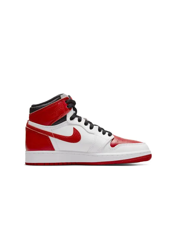 Детские кроссовки Jordan 1 Retro High OG Heritage GS — изображение 2 из 4, белый/красный/черный