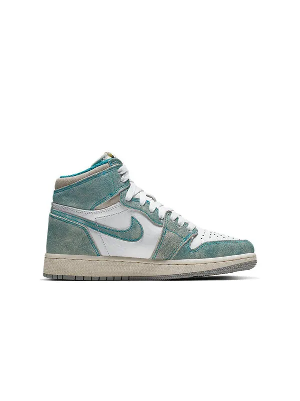 Кроссовки 1 ретро высокие og Air Jordan — изображение 2 из 4, зеленый/-белый-серый