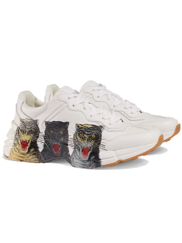 Кроссовки rhyton 'tigers' Gucci — изображение 3 из 4, белый