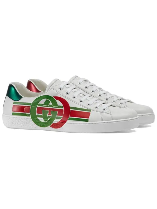 Кроссовки ace 'interlocking g' Gucci — изображение 2 из 4, белый