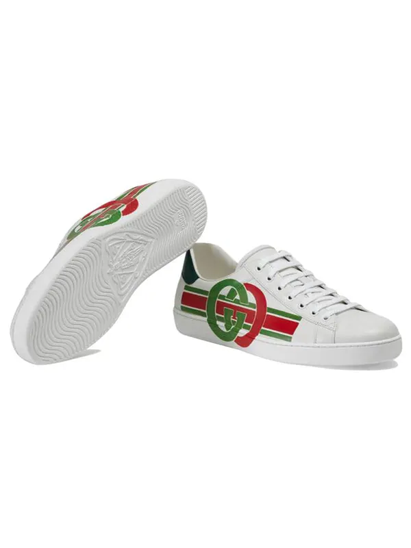 Кроссовки ace 'interlocking g' Gucci — изображение 3 из 4, белый