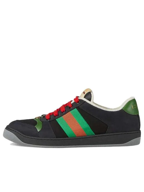 Кроссовки screener suede 'black green' Gucci — изображение 1 из 4, черный
