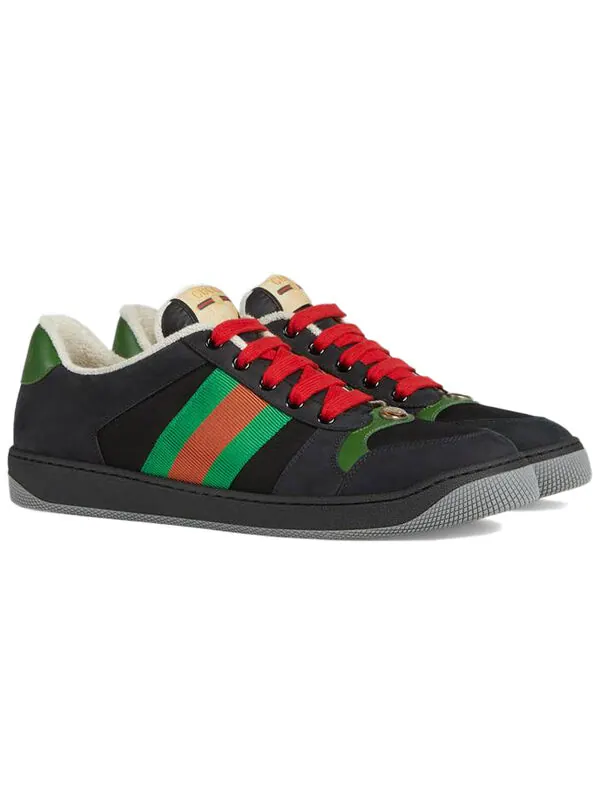 Кроссовки screener suede 'black green' Gucci — изображение 2 из 4, черный