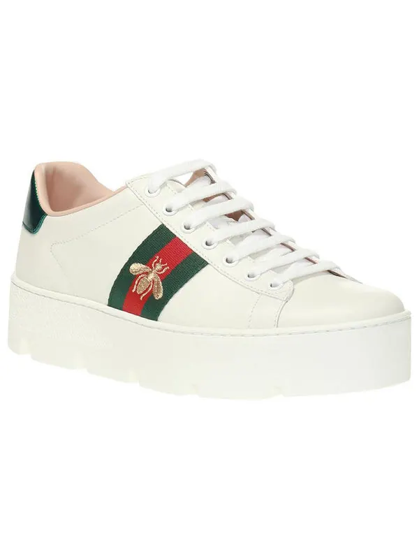 Кроссовки ace embroidered platform 'white' Gucci — изображение 2 из 4, белый