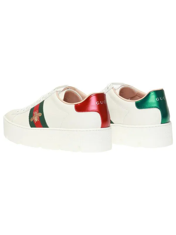 Кроссовки ace embroidered platform 'white' Gucci — изображение 4 из 4, белый