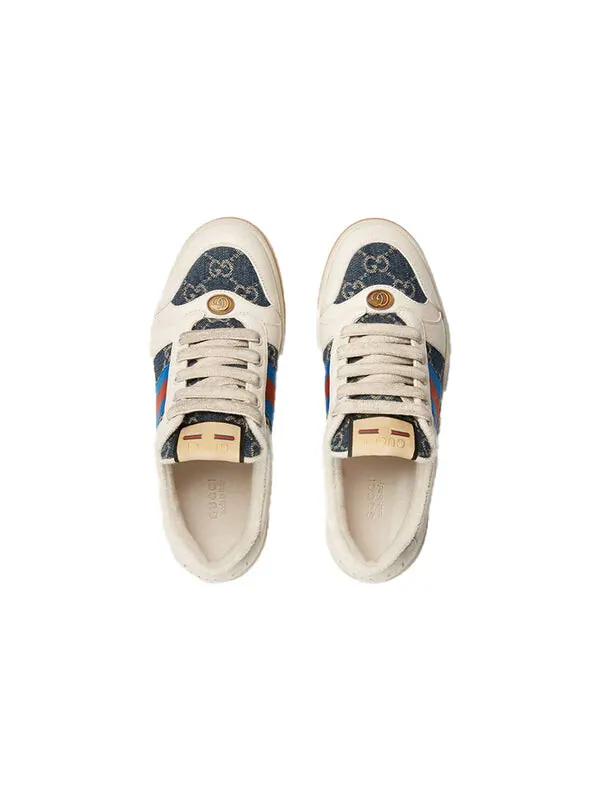 Кроссовки screener 'gg canvas - denim ivory' Gucci — изображение 3 из 4, синий/слоновая кость