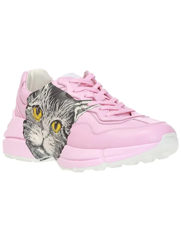 Кроссовки rhyton 'mystic cat pink' Gucci — изображение 2 из 4, розовый/мульти