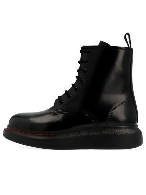 Кроссовки glossed-leather platform ankle boot 'black red' Alexander Mcqueen — изображение 1 из 4, черный/красный