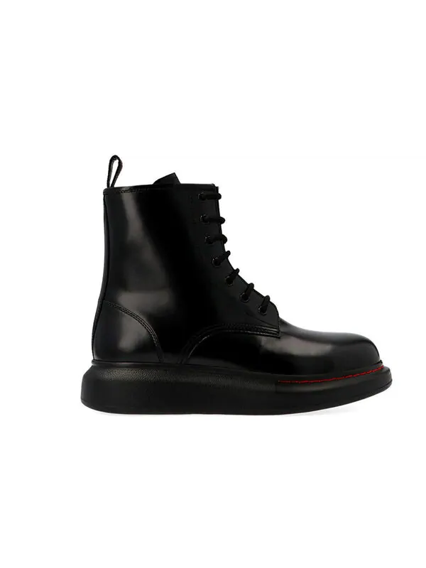 Кроссовки glossed-leather platform ankle boot 'black red' Alexander Mcqueen — изображение 2 из 4, черный/красный