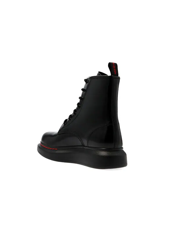 Кроссовки glossed-leather platform ankle boot 'black red' Alexander Mcqueen — изображение 3 из 4, черный/красный