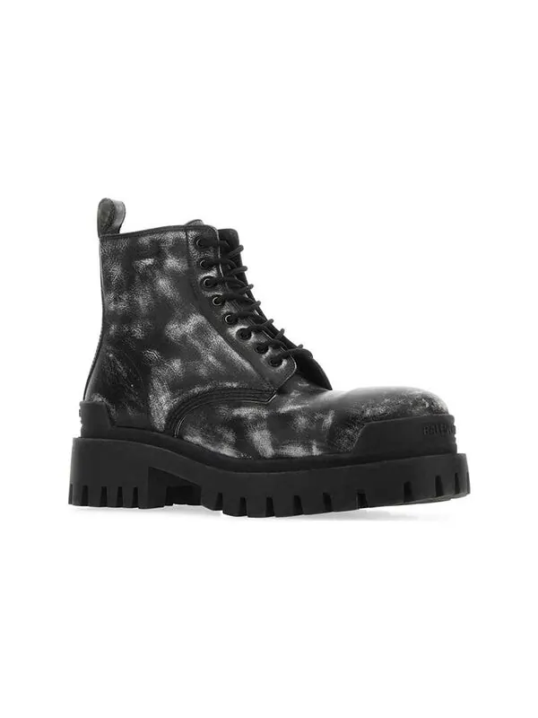 Кроссовки strike ankle boots 'washed out black leather' Balenciaga — изображение 2 из 4, черный/белый