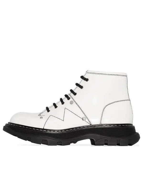 Кроссовки tread lace up leather boots 'white' Alexander Mcqueen — изображение 1 из 3, белый