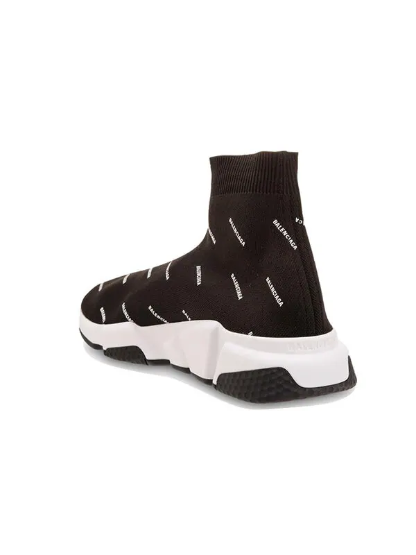 Кроссовки speed trainer mid 'allover logo - black' Balenciaga — изображение 3 из 4, черный