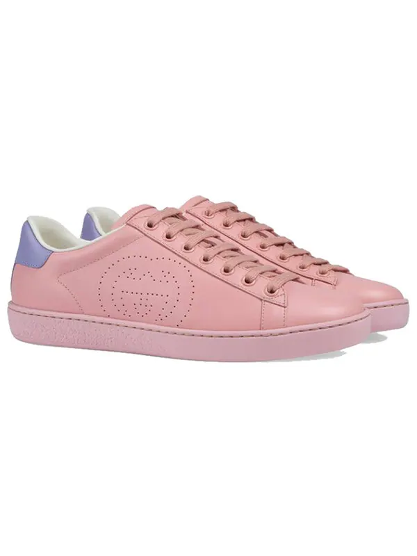Кроссовки ace 'interlocking g - pink blue' Gucci — изображение 2 из 4, розовый