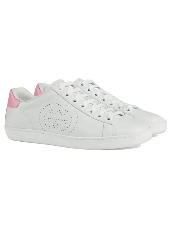 Кроссовки ace 'interlocking g - white pink' Gucci — изображение 2 из 4, белый