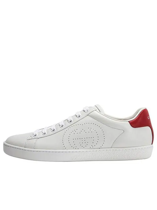 Кроссовки ace 'interlocking g - white red' Gucci — изображение 1 из 4, белый/красный