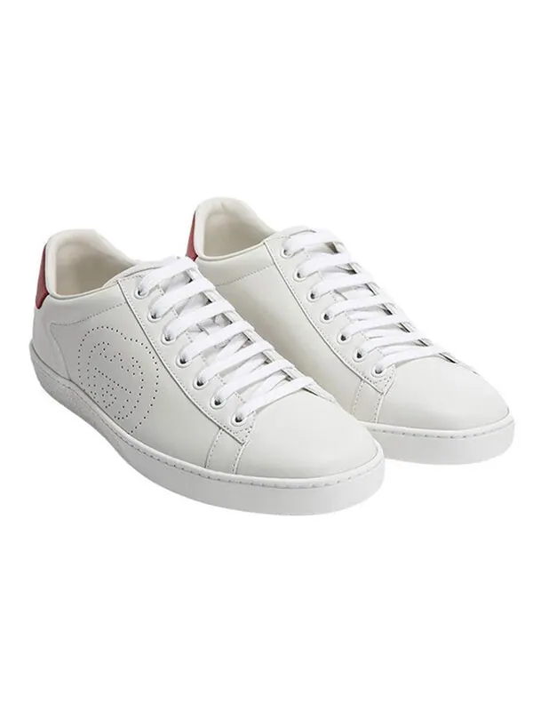 Кроссовки ace 'interlocking g - white red' Gucci — изображение 2 из 4, белый/красный