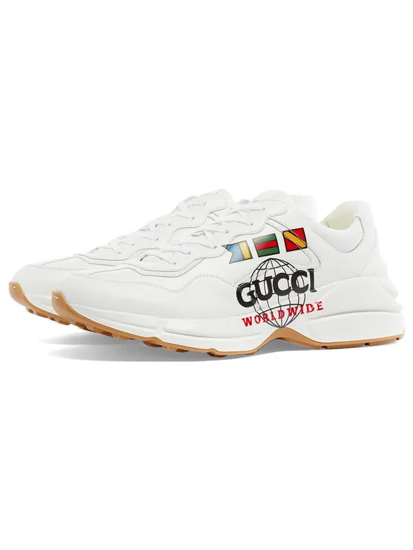 Кроссовки rhyton 'worldwide - white' Gucci — изображение 2 из 4, белый