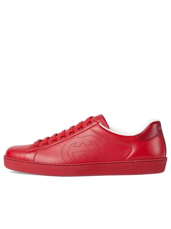 Кроссовки ace 'interlocking g - hibiscus red' Gucci — изображение 1 из 4, красный