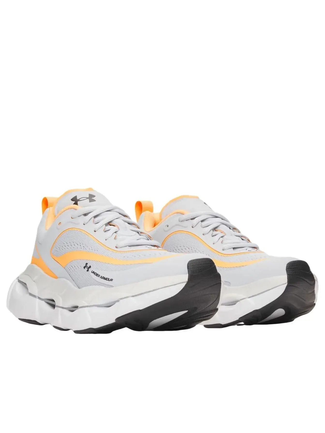 Кроссовки (WMNS) Under Armour Halo Racer 'Halo Gray Orange Bloc Black' — изображение 2 из 5, серый