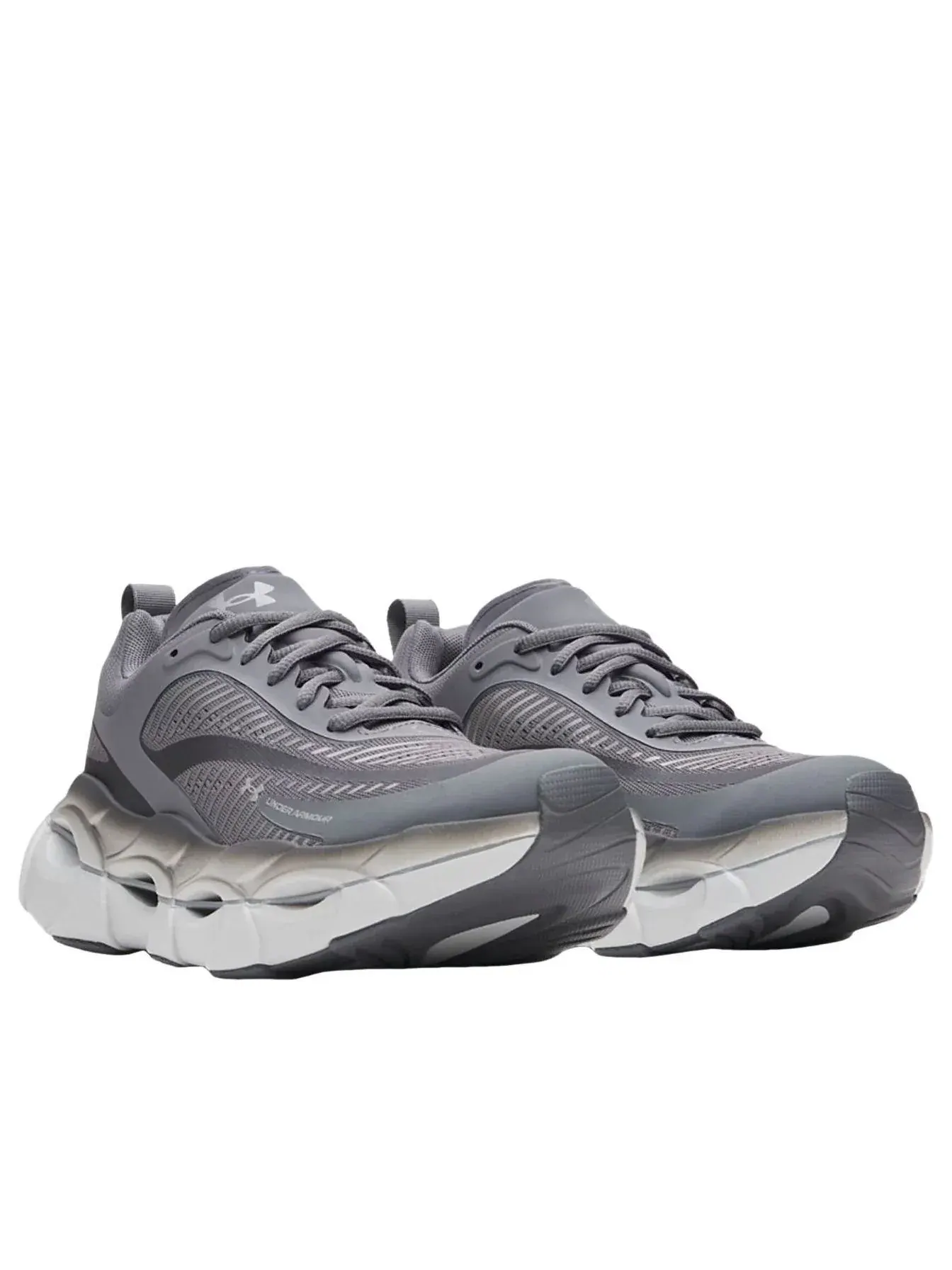 Кроссовки (WMNS) Under Armour Halo Racer 'Castlerock Metallic Silver' — изображение 2 из 5, серый