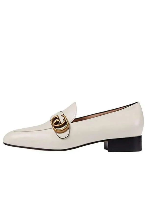 Кроссовки double g leather loafers 'white' Gucci — изображение 1 из 4, белый