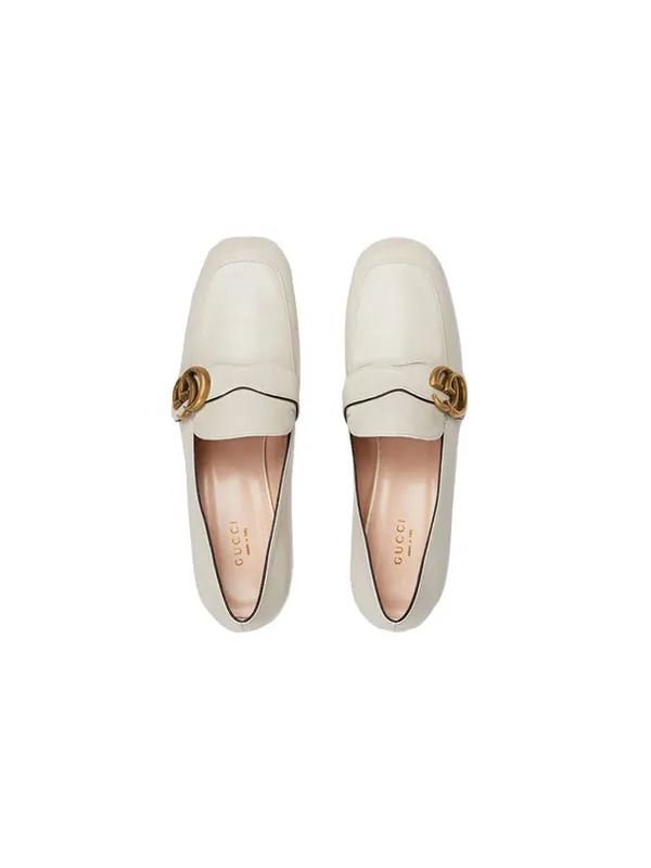 Кроссовки double g leather loafers 'white' Gucci — изображение 3 из 4, белый